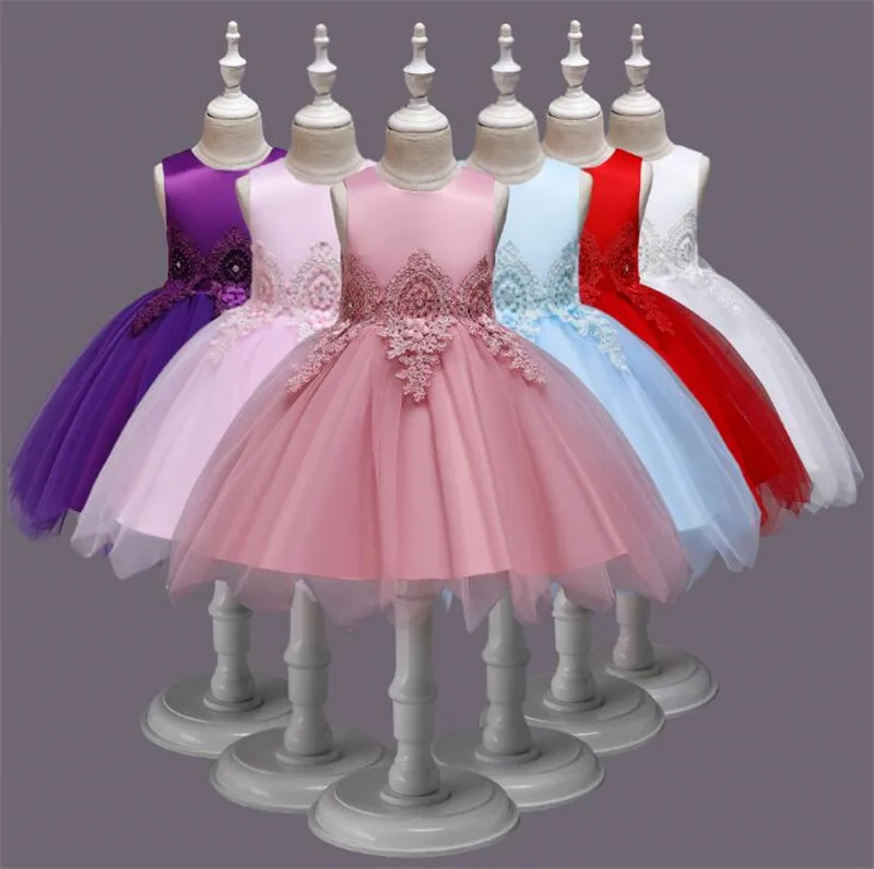 Принцеса рокля с цветя модел За Момичета, Лятна Рокля-пакет За Сватба, Рожден Ден, Детски Рокли За Момичета, Детски Костюм За Бала За Тийнейджъри 0