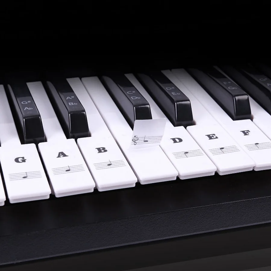 Прозрачни Сменяеми Етикети за Пиано клавиатура, Етикети за ключове, Пълен Комплект за 49/61/88 Клавиатури, Начинаещи 2