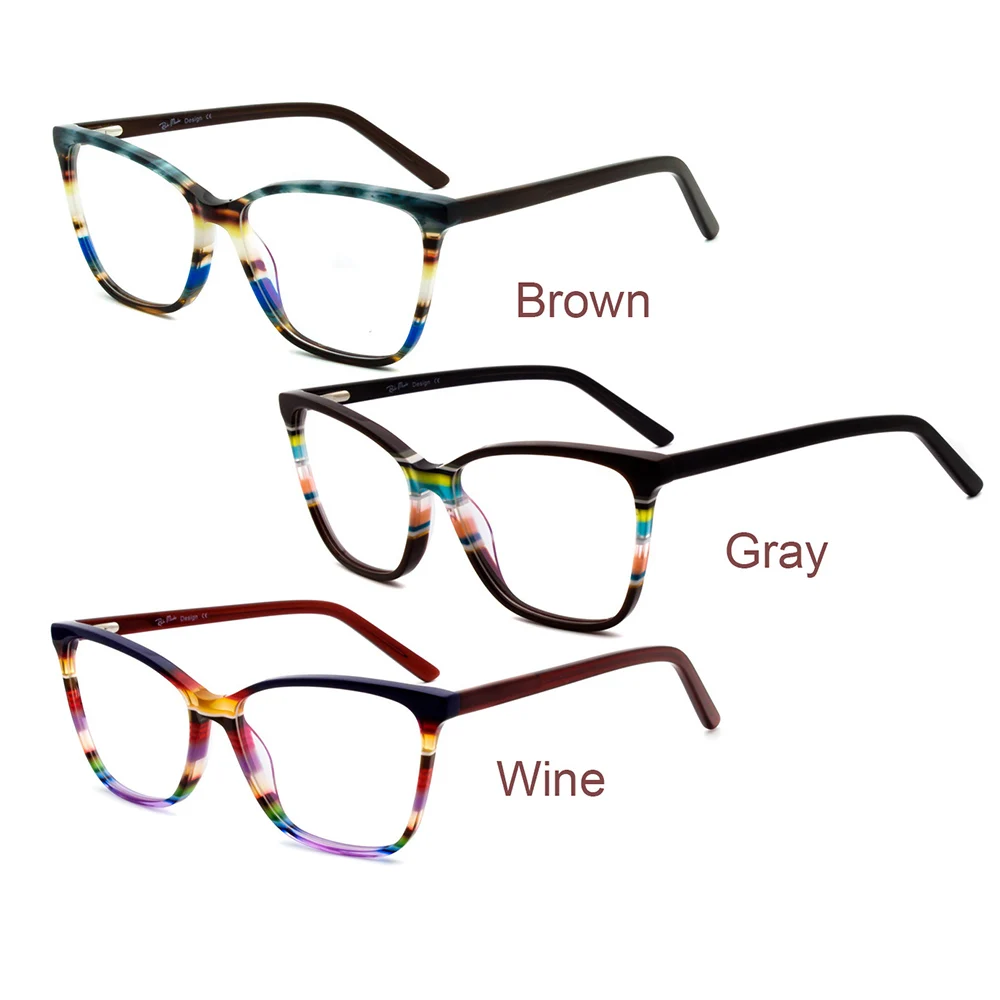 Рамки За Очила Нова Мода Италия Дизайнерски Очила На Жените И Мъжете Сив Червен Кафяв Цветни Ацетатные Оптични Очила Безплатна Доставка G86 5