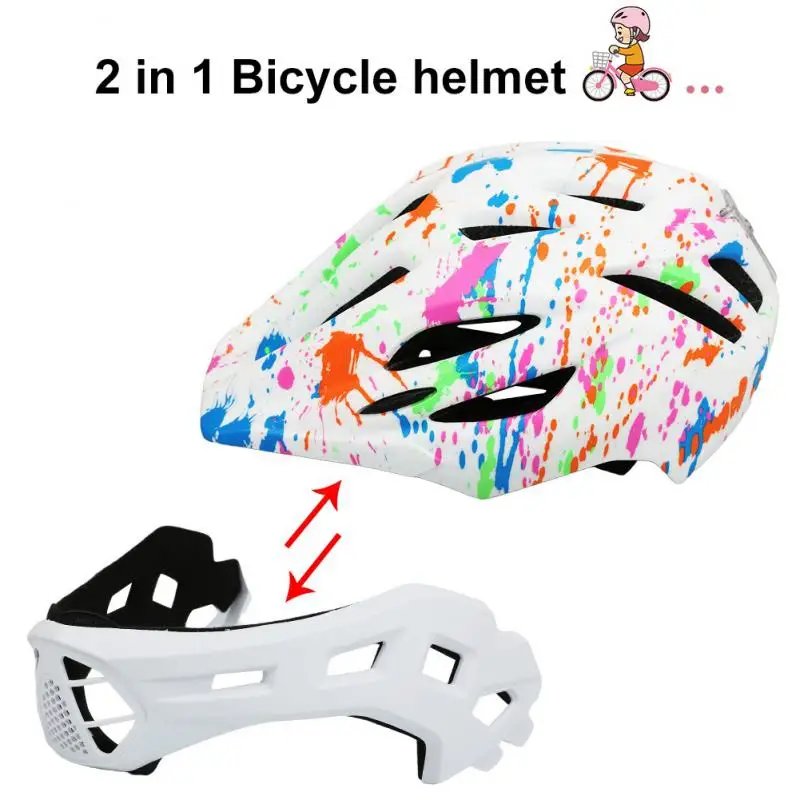 Регулируеми Детски Велосипеди Шлем за цялото лице Подвижна многоцелеви Каска МТБ Пътни Планински Велосипедни Каски Кормило Екипировка 2