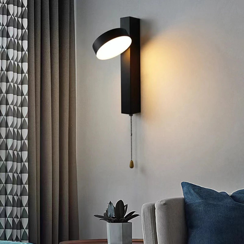 Ретро Led монтиран на стената Лампа с Ключ с Цип 7 W, Въртяща Нощни Стенни лампи с Крушки, Вътрешно Осветление, Декоративна Лампа за Дневна 2