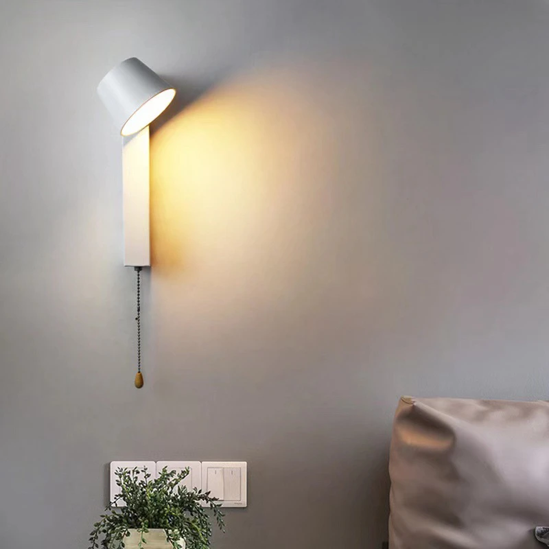 Ретро Led монтиран на стената Лампа с Ключ с Цип 7 W, Въртяща Нощни Стенни лампи с Крушки, Вътрешно Осветление, Декоративна Лампа за Дневна 5