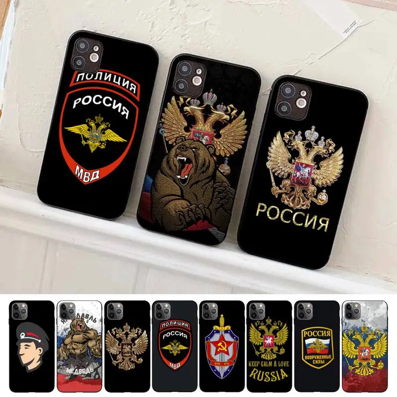 Русия Руски Знамена Емблемата на Poccnr Калъф за телефон iphone 13 8 7 6S Plus X 5S SE 2020 XR 11 12 mini pro XS MAX