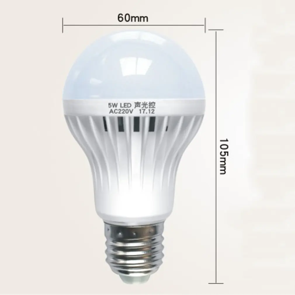 Сензор за контрол на звука и осветление Лампа E27 Детектор на движение Led Лампа Лампа Стълбище Коридор Пътека Коридор Нощно Осветление 5
