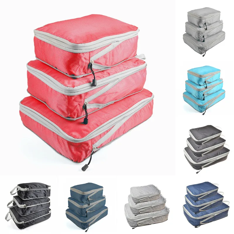 Сжимаемый набор от чанти за съхранение, Компресиране Опаковка От три части, Куб, Органайзер За съхранение на Багаж, сгъваема Чанта, Органайзер
