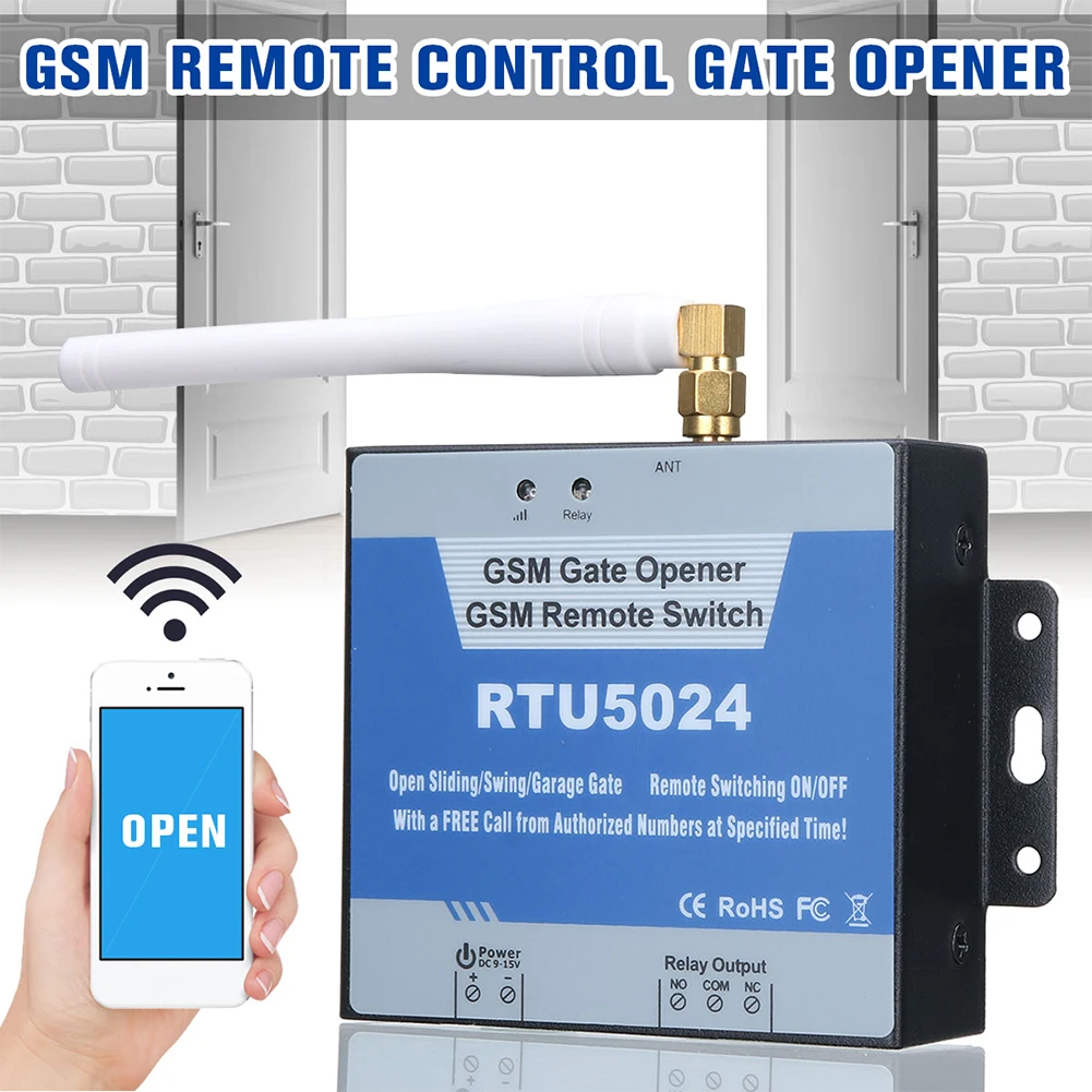 Сигурност RTU5024 GSM Реле за Отваряне на Порта, Безжичен Отдалечен Достъп Ключ до Вратата с Безплатен телефон за Домакински електроуреди Система за Управление на Вратата 0