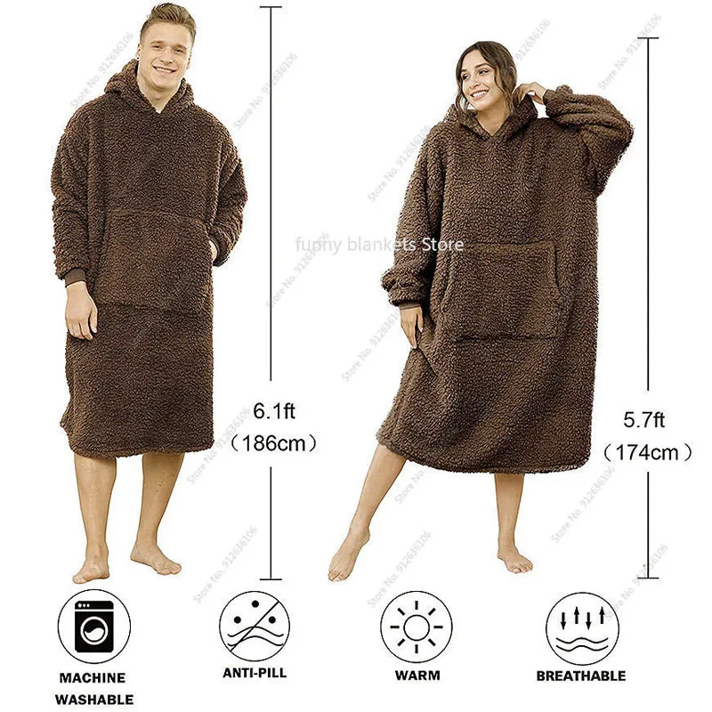 Скандинавска носене Одеяло за мъже, жени, унисекс топли дебели блузи, блузи гигантски телевизор одеяла Полар утяжеленные одеяла пуловер 0