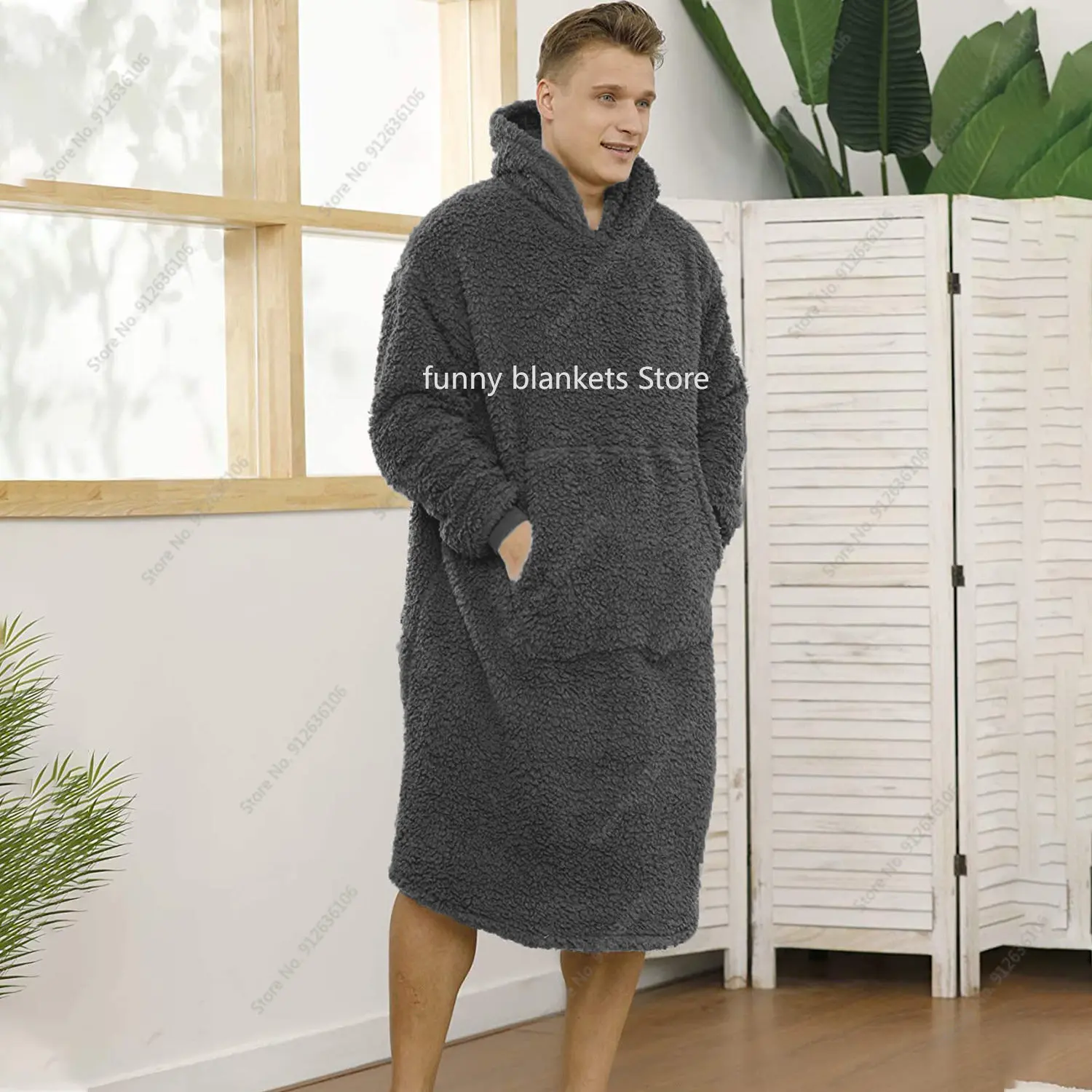 Скандинавска носене Одеяло за мъже, жени, унисекс топли дебели блузи, блузи гигантски телевизор одеяла Полар утяжеленные одеяла пуловер 4