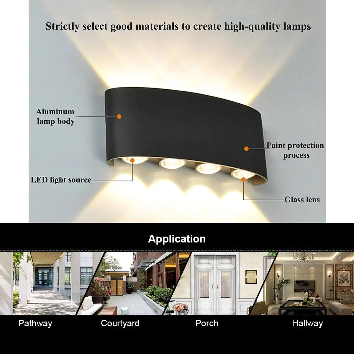 Скандинавски Стил Led монтиран на стената Лампа 6 W И 8 W Водоустойчив Открит и Закрит IP65 Модерен За Дома Стълби Спални малка странична Лампа За Баня 3