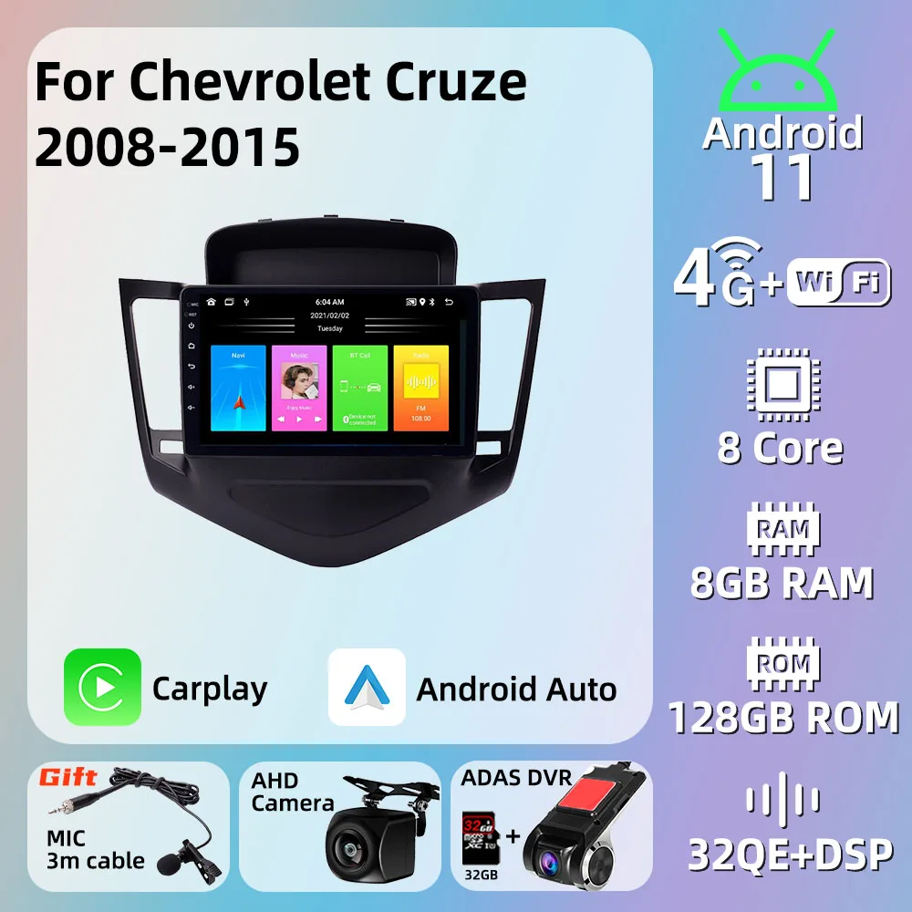 Стереоприемник за Chevrolet Cruze 2008-2015 Главното Устройство Стерео 2 Din Автомагнитола Android GPS Навигация Мултимедиен Плеър
