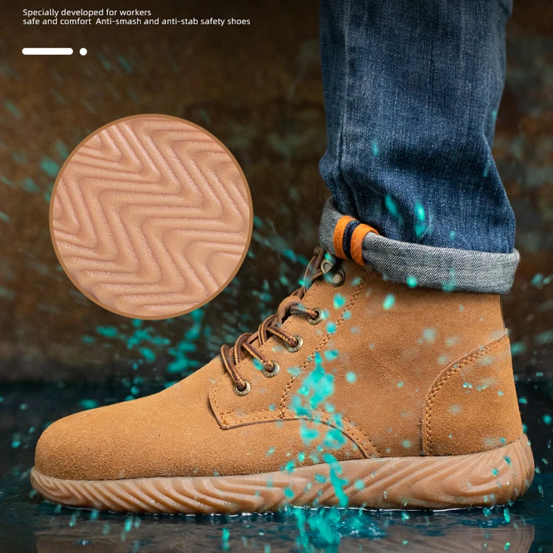 Строителни Мъжки Работни Обувки За Защита на Краката, Промишлена Обувки, Заваръчен Обувки Със Стоманени Пръсти, Защитни Обувки От пробиви, Мъжки Обувки 2023 4