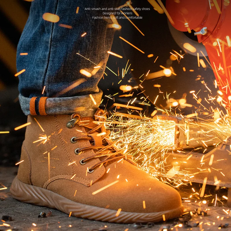 Строителни Мъжки Работни Обувки За Защита на Краката, Промишлена Обувки, Заваръчен Обувки Със Стоманени Пръсти, Защитни Обувки От пробиви, Мъжки Обувки 2023 5