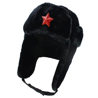 Съветската Военна Руска Ушанка Бомбер Шапки Зимни Те От Изкуствена Кожа Заек Снежните Шапки на осп Ски шапка зимна шапка