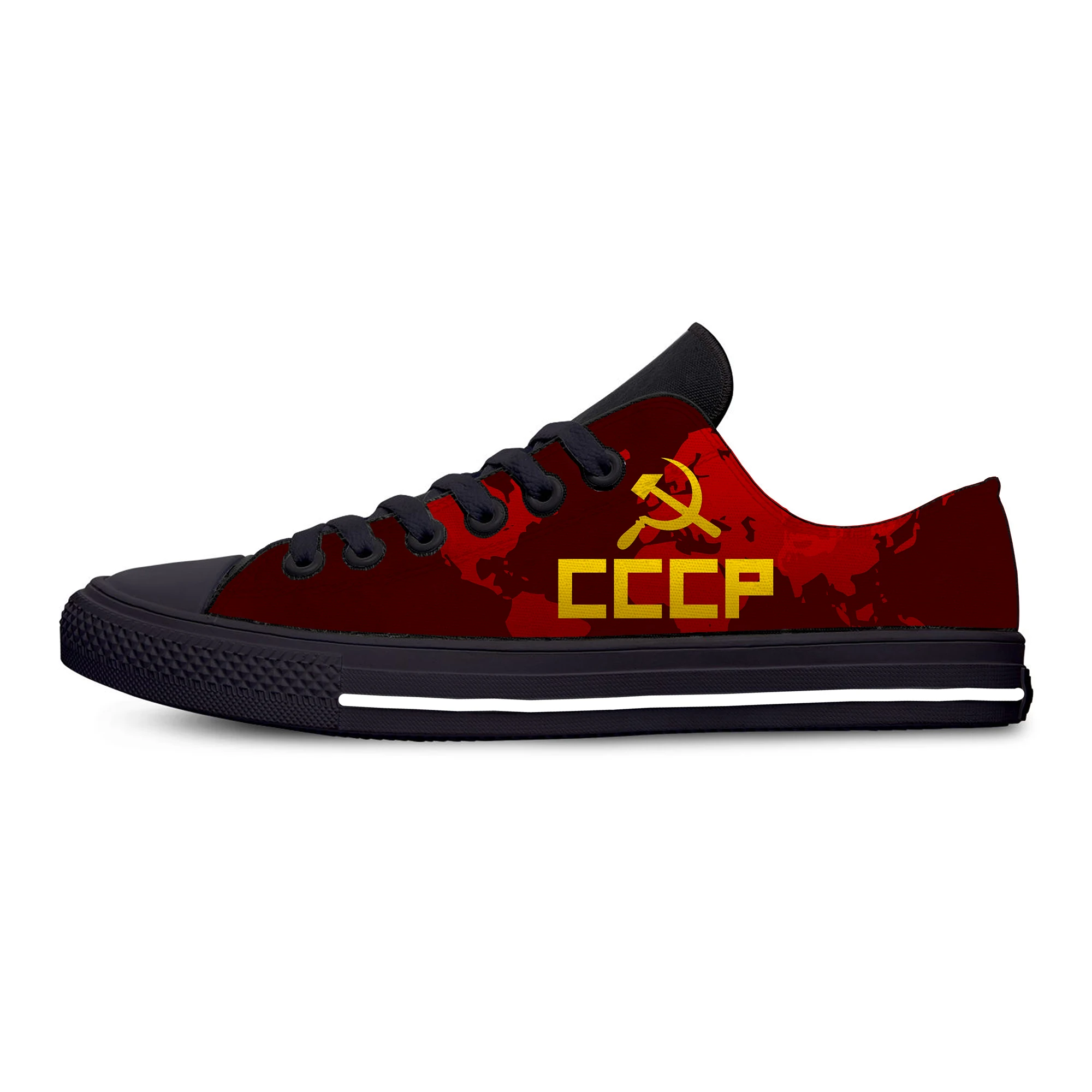 Съветският Съюз CCCP СССР, Русия Руската Москва Забавно Ежедневни Тъканта, Обувки С Ниски Берцем Леки, Дишащи Мъжки И дамски Маратонки С 3D Принтом 1