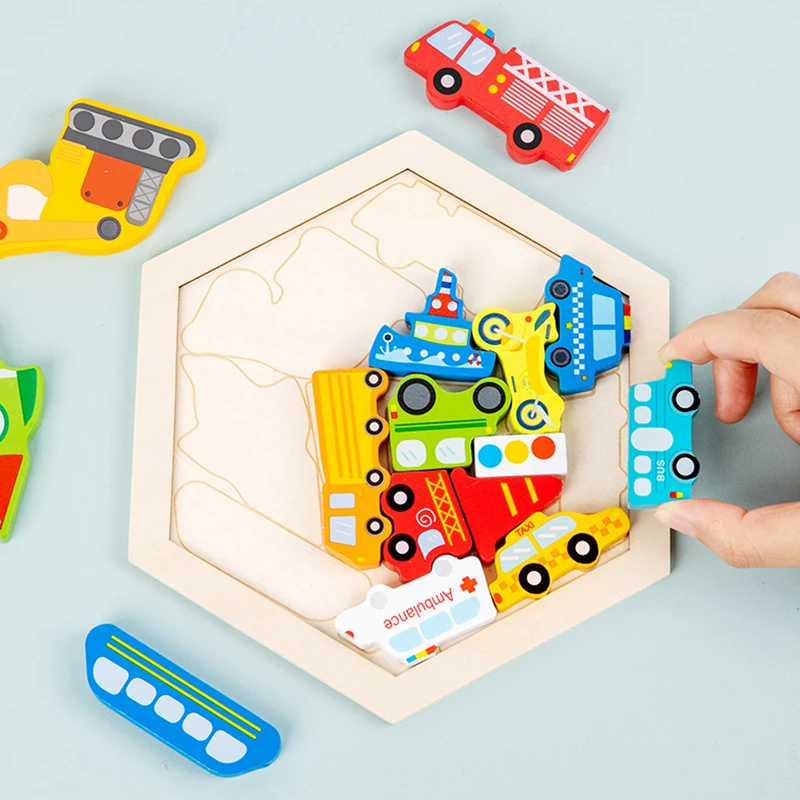Танграм 3D Пъзели Детски Играчки Материали Монтесори Интелигентни Настолни Игри Забавни Играчки За Деца, Детски Играчки, Дървени Пъзели