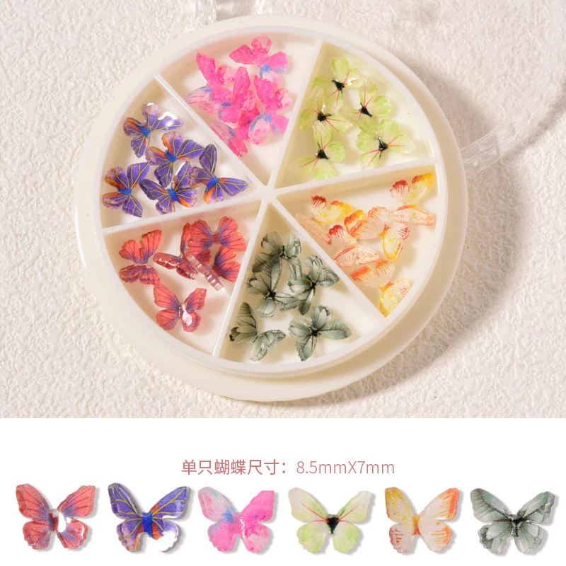 Триизмерен Дизайн ноктите да се Смесват и мач Многоцветни мини-пирони с пеперуди, Малки Пеперуди, Готови декорации от 6 етажа кутии 0