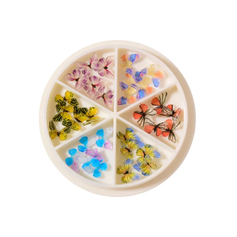 Триизмерен Дизайн ноктите да се Смесват и мач Многоцветни мини-пирони с пеперуди, Малки Пеперуди, Готови декорации от 6 етажа кутии 5