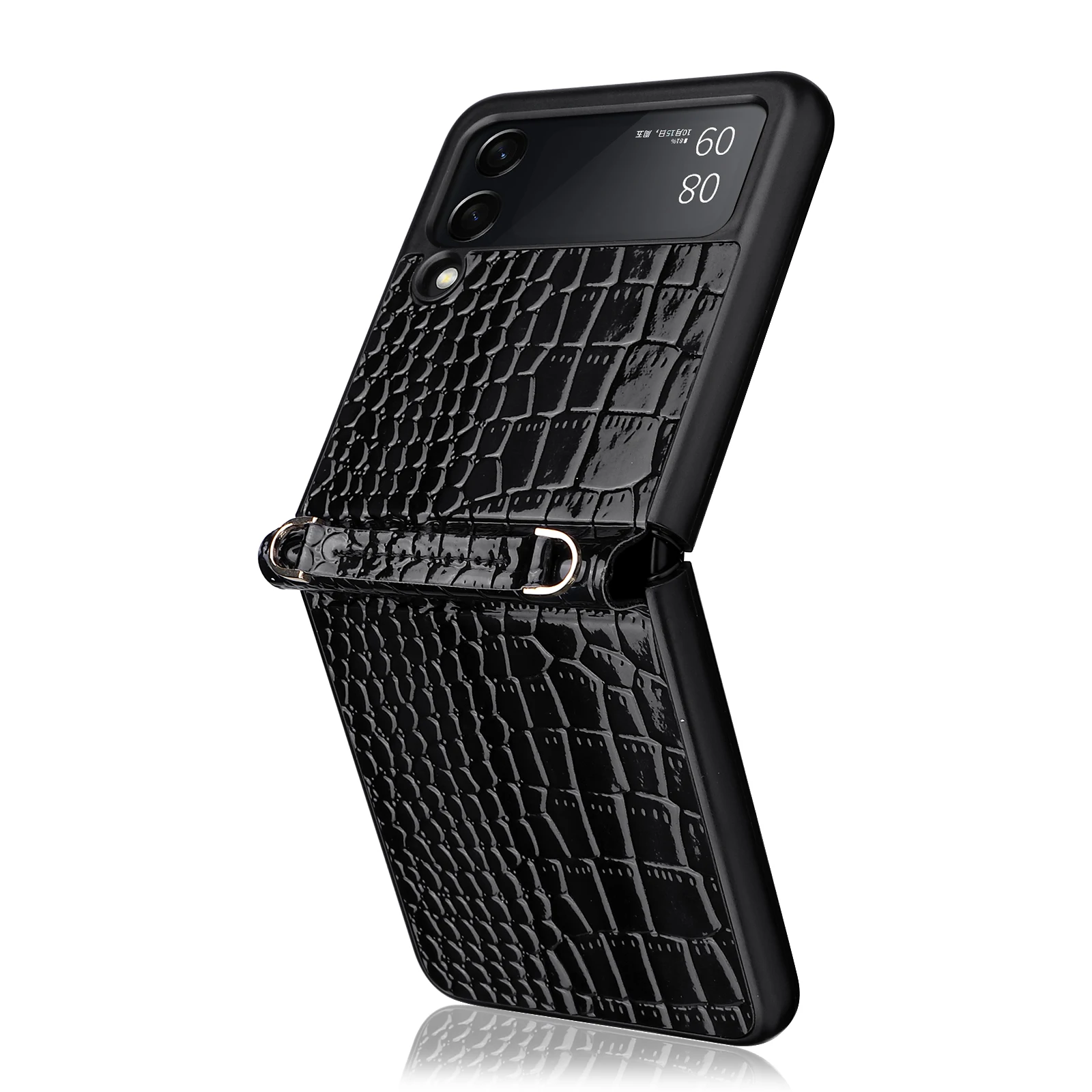 Устойчив на удари Кожен Калъф с Каишка за мобилен Телефон за Samsung Galaxy Z Flip 3 5g Flip4 Flip 4 Flip3 Без Пръстови Отпечатъци Защитен Калъф Калъфи 2