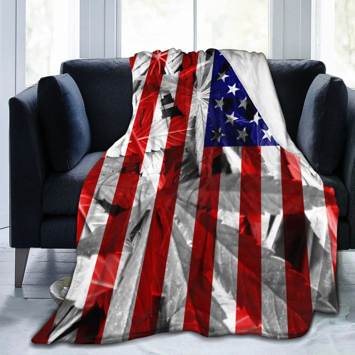 Фланелевое Одеяло Флаг на САЩ Меко Фино Флисовое Одеяло, Покривка, Калъф за Легла, мека мебел, Дома, Директен Доставка 0