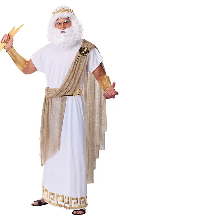 Хелоуин Мъж или деца древните гръцки Богове Костюми на Зевс Възрастен Крал на Рим Cosplay Карнавал концерта Ролеви Игри Вечерна Рокля