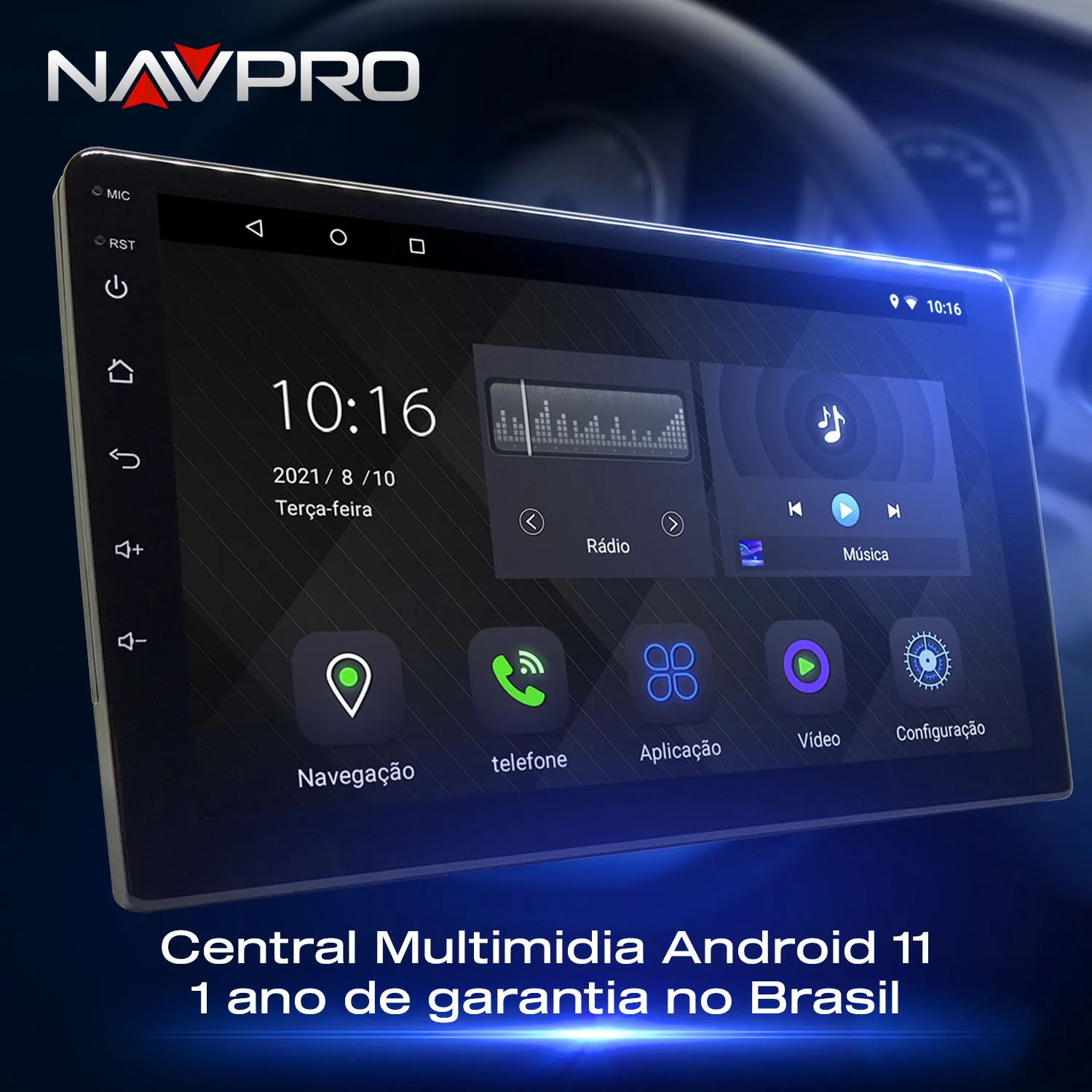 Централна Мултимедиен Навигатор NAVPRO за Ford Fiesta Focus 9-инчов Екран IPS Стъкло 2 GB/32 GB DSP Carplay Гаранция 12 месеца Бразилия