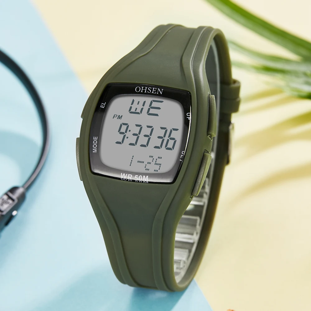 Цифрови Led Дамски Спортни часовници, Модни Зелени силиконови водоустойчиви Дамски Часовници за момичета и момчета ръчен часовник хронометър relogio feminino