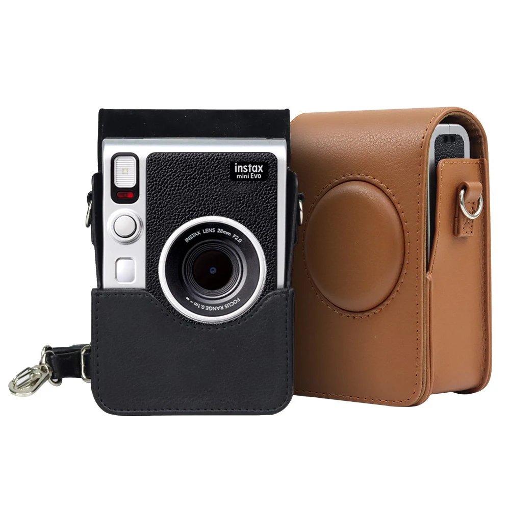 Чанта За Фотоапарат Fujifilm Instax Mini EVO Калъф За Фотоапарат Миг Печат От Изкуствена Кожа, Мек Силиконов Калъф, Чанта с пагон 0