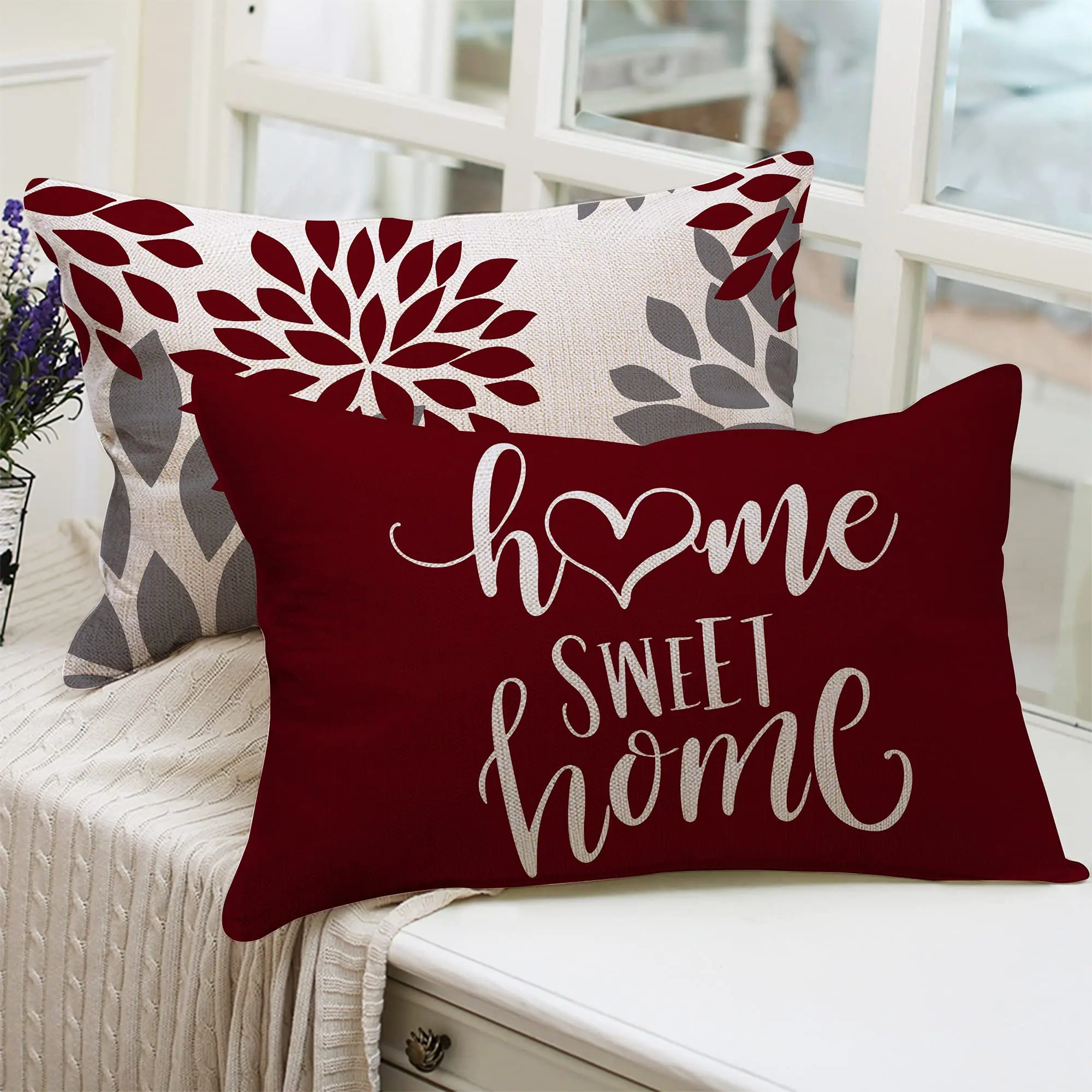 Червена бяла геометрична бельо калъфка калъф за диванной възглавници, украса на дома могат да бъдат персонализирани за вас 30x50 40x60 1