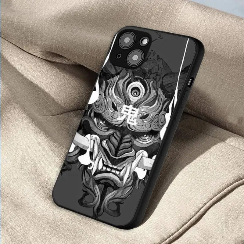 Японски калъф За Телефон с шарени маски самурай те за iPhone 11 12 13 14 x xr xs pro mini max 4