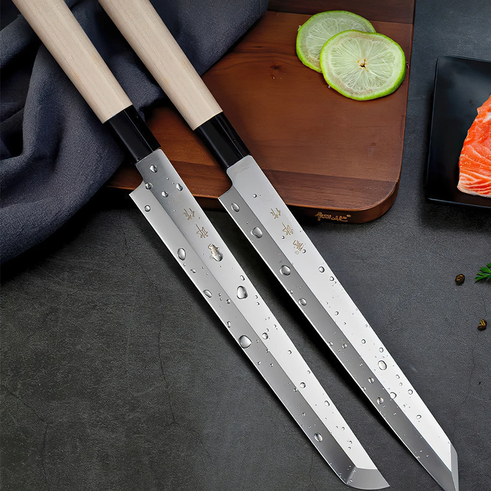 Японски Нож За суши От Високо Стомана, Ножът на Главния готвач За Сашими Сьомга, Многофункционални Кухненски Ножове За Рязане, Инструменти За Готвене нож